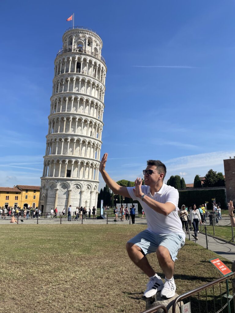 Deteniendo la torre de Pisa, deteniendo la torre inclinada de Pisa