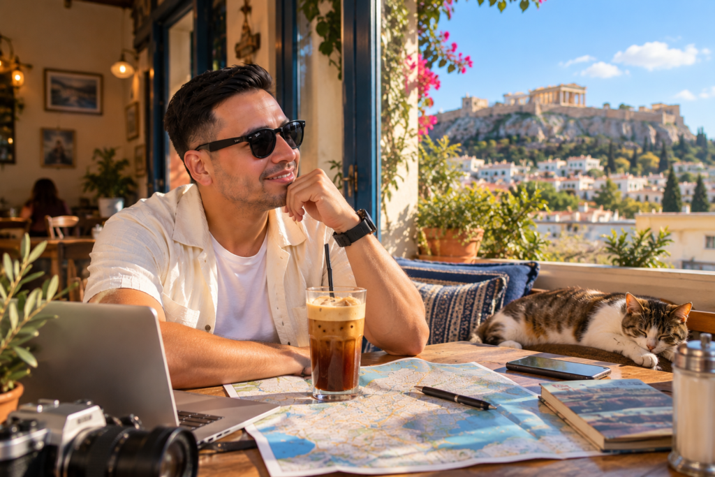 1. Atenas: Dioses, gatos callejeros y café frappé 🏛️